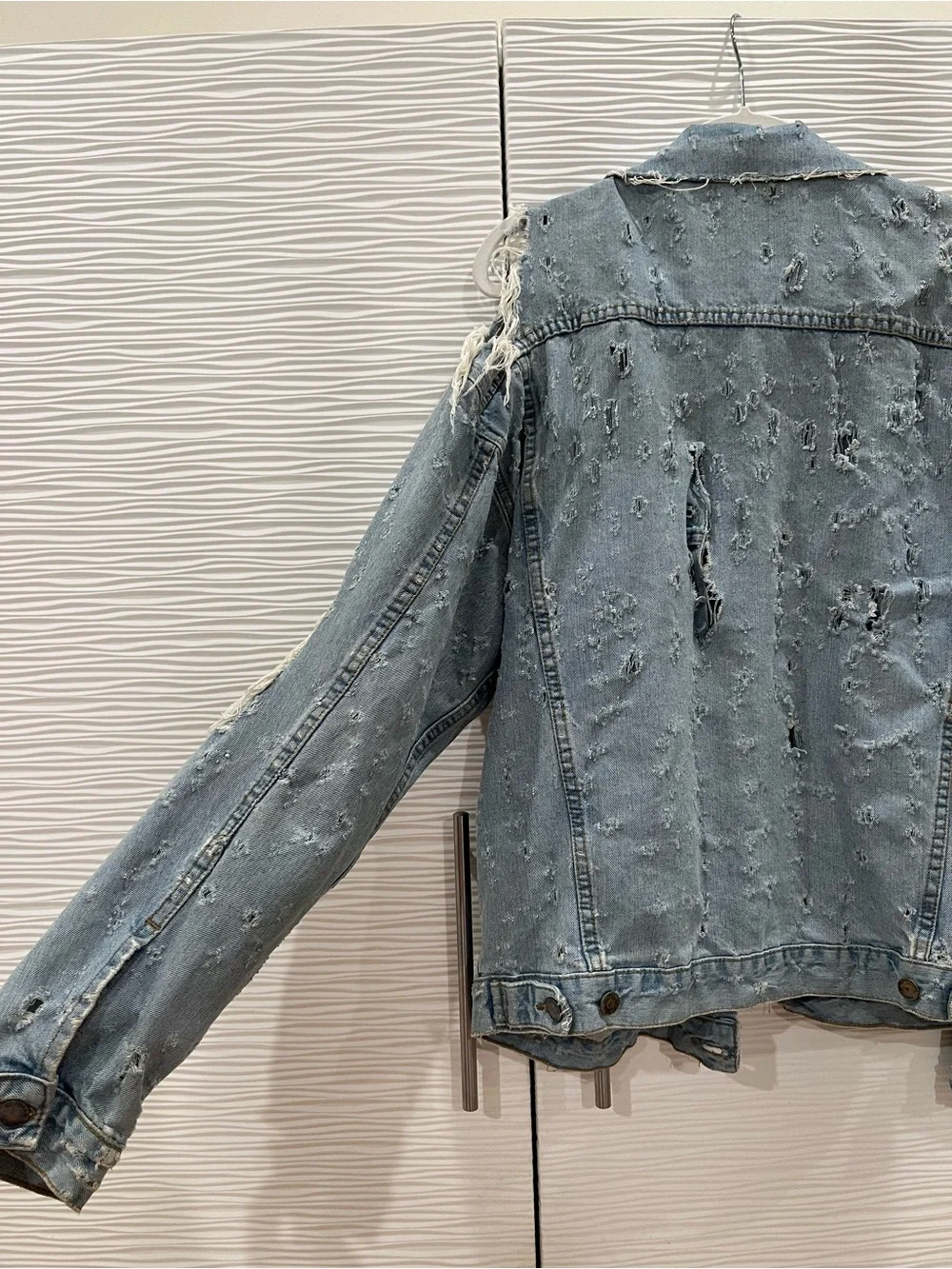 Carmar Light Blue Distressed Oversized Denim Jacket